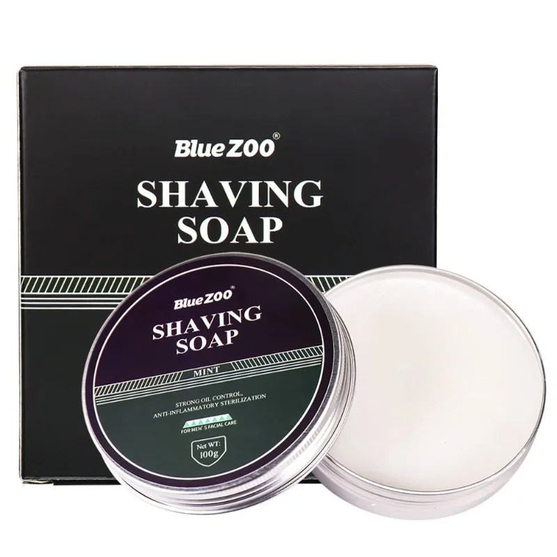 100g Men's Shaving Cream Shaving Soap Care Foam Soap Sandalwood Mint Odorless Safe Fragrance