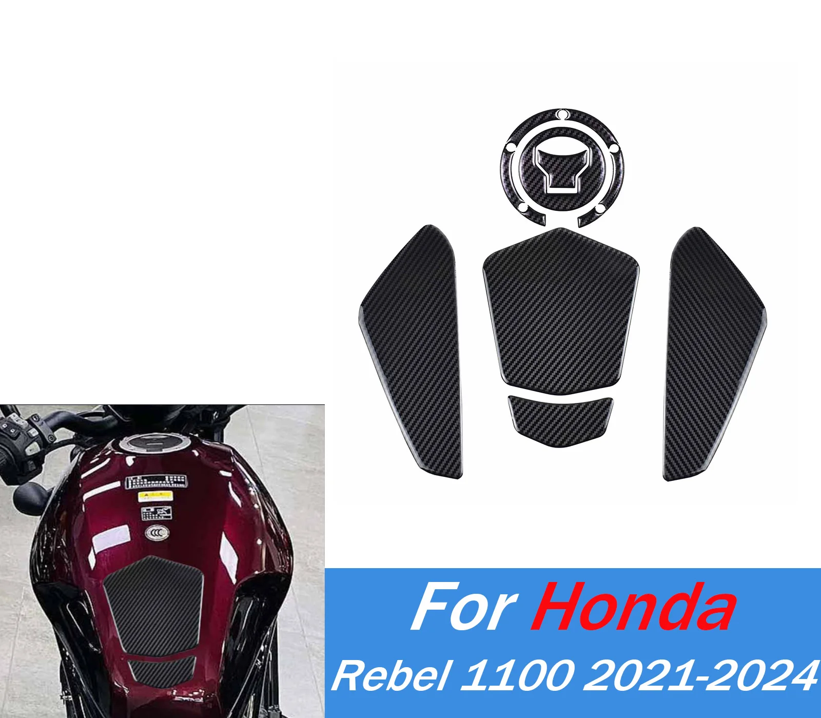

Motorcycle Tank Pad Stickers Gas Protector For Honda Rebel CM CMX 1100 2021-2024 Kit Knee Protection Accessories Decoration