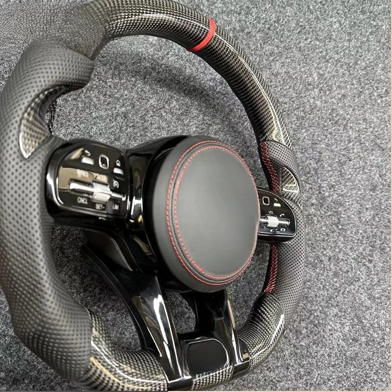 For Mercedes Benz All Series Old To New Modified AMG Carbon Fiber Steering Wheel Assembly With Decorative Cover