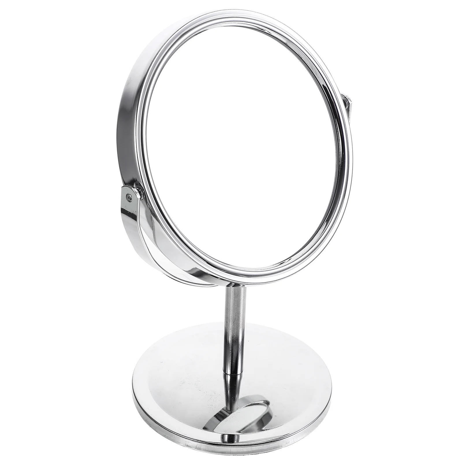 Desktop make-upspiegel dubbelzijdig draaibaar rond klassiek 4 inch zilver make-up persoonlijke spiegels meisje man