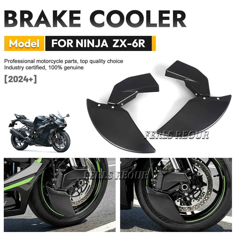 

For KAWASAKI NINJA ZX6R ZX-6R ZX 6R 636 2024 2025 2026 Motorcycle New Front Disc Cooling Air Ducts Brake Caliper Cooler Kit