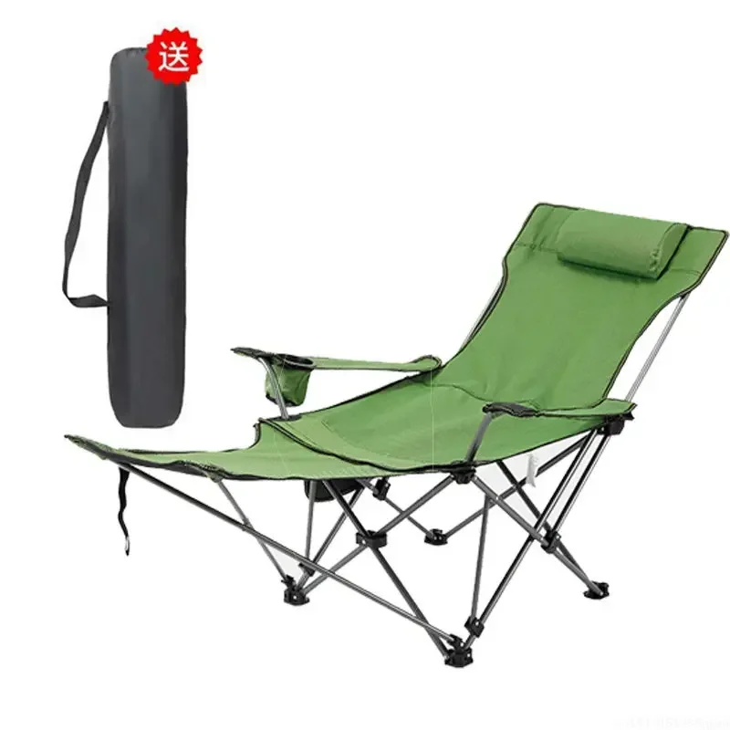 2in1 Outdoor Folding Chair Portable Adjustable Recliner with Removable Footrest Camping Folding Chair Ultra Light Fishing Chair