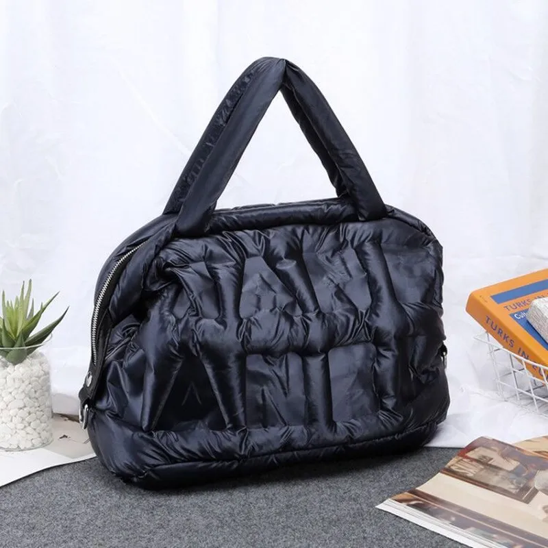 2023 New Winter Large Down Bag Space Cotton Luxury Handbags Women Designer Ladies Messenger Bag Mujer Bolsos Sac A Main Femme