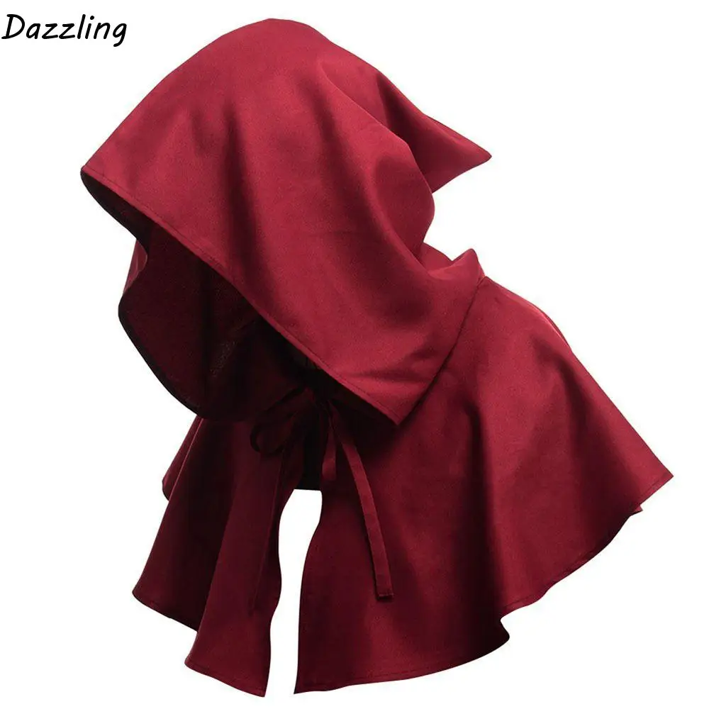 

Крутые аксессуары для платья, костюмы на Хэллоуин, карнавальный костюм ведьмы-волшебника, унисекс, короткий плащ, плащ с капюшоном, праздничное пальто, накидка с капюшоном