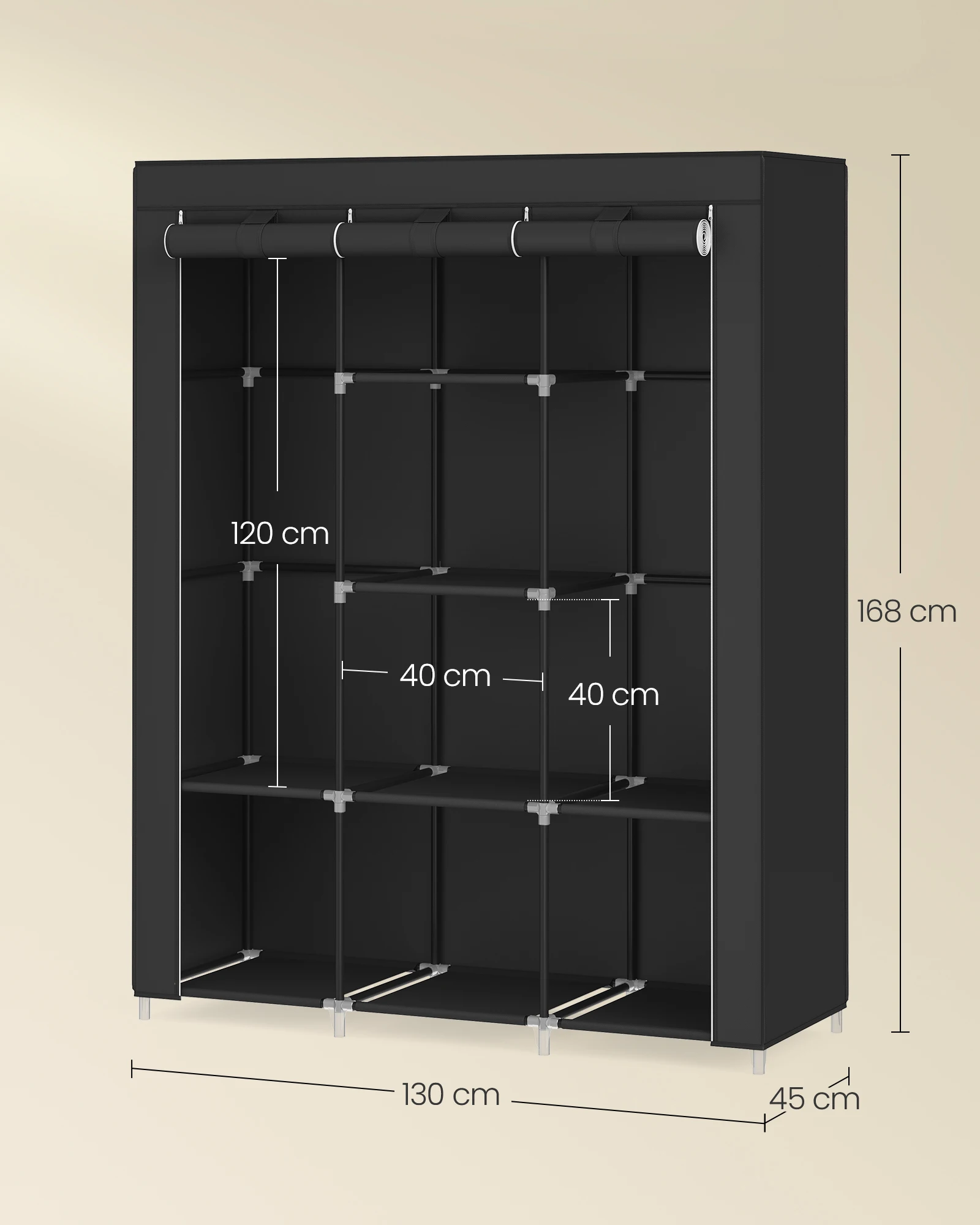 Non-woven closet fabric portable wardrobe organizer easy to assemble simple modern