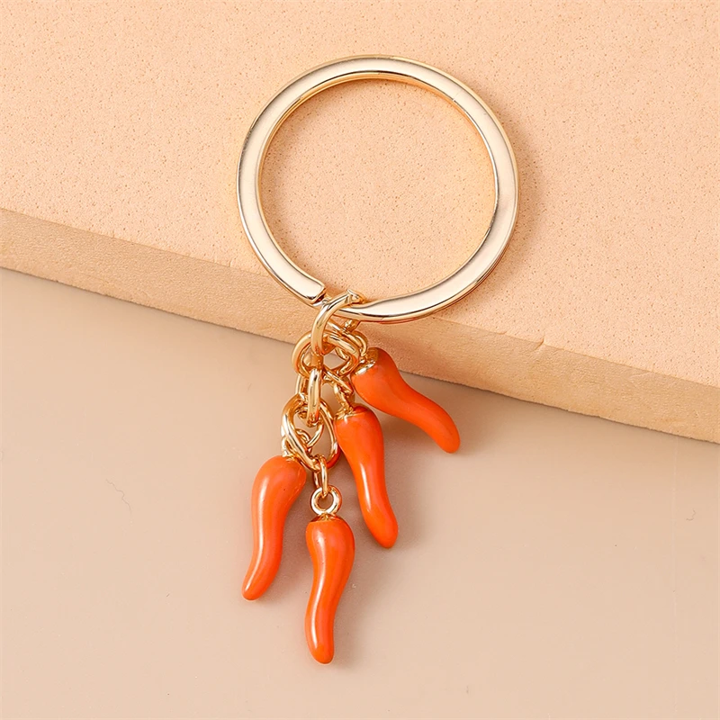 Süße Bonbonfarben Chili Pepper Schlüsselanhänger für Frauen Männer Autoschlüsselhalter Handtasche Anhänger Schlüsselanhänger Zubehör DIY Schmuck Geschenke – Detail 9