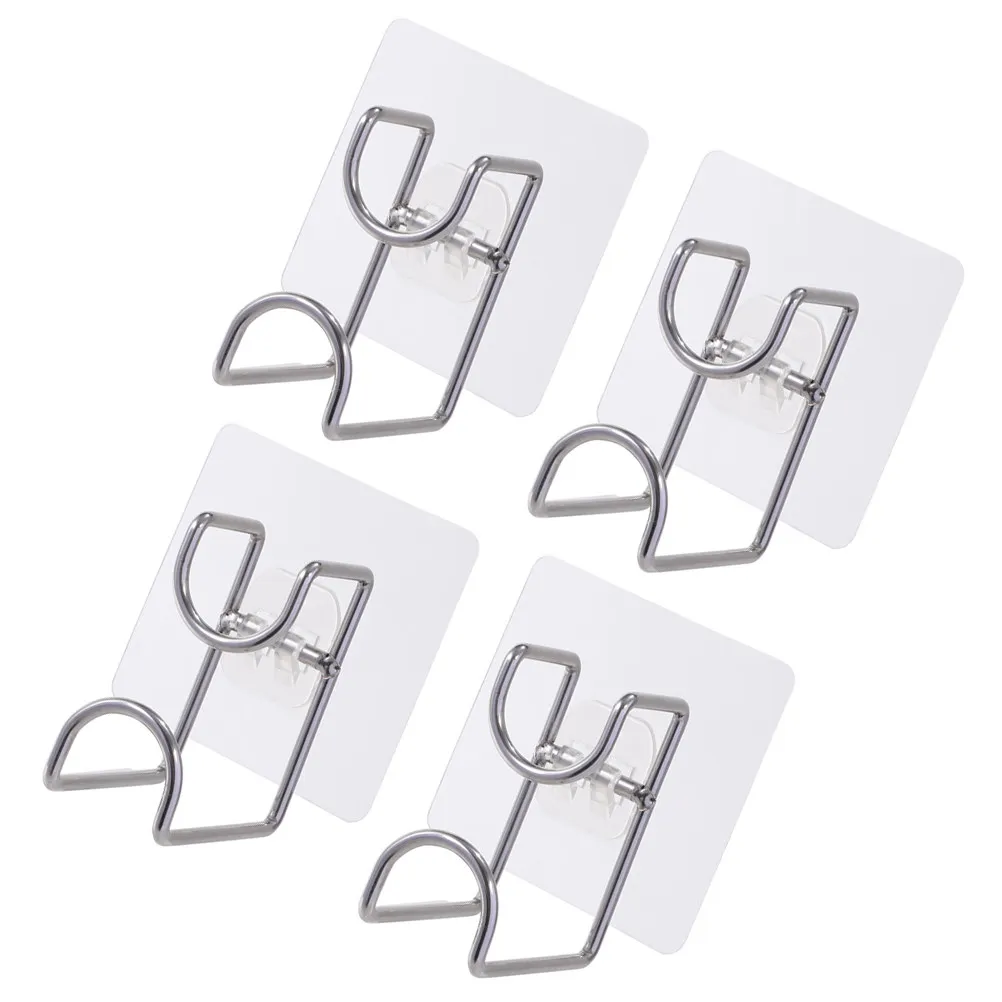 4Pcs Wall Hooks Kitchen Rack Stainless Steel Self Adhesive Wash Basin Sponge Holders Bathroom Bedroom Closet Storage Strong