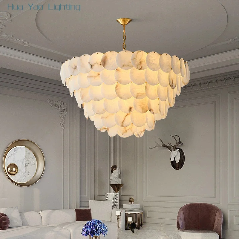 Modern Natural Marble Living Room Chandeliers For Kitchen Island Pendant Lamps Dinning Room Bedroom Indoor Decor Lustre Fixtures