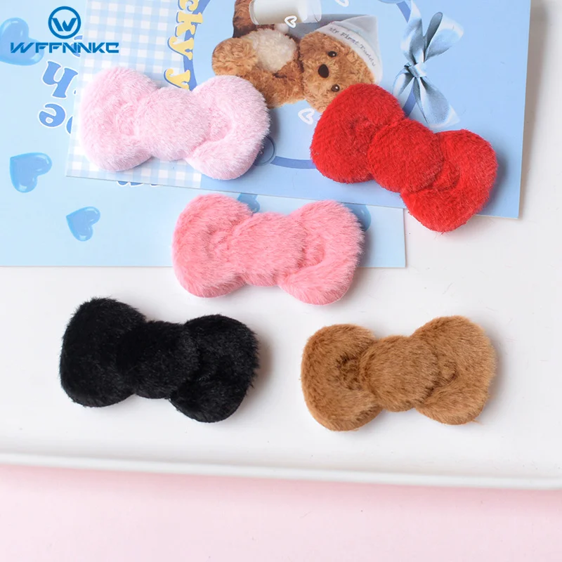 WFFNNKC 10/20Pcs Fluffy Bowknot Resin DIY Accessory Children Hair Clip Necklace Jewelry Craft Supplies Phone Decor Materials