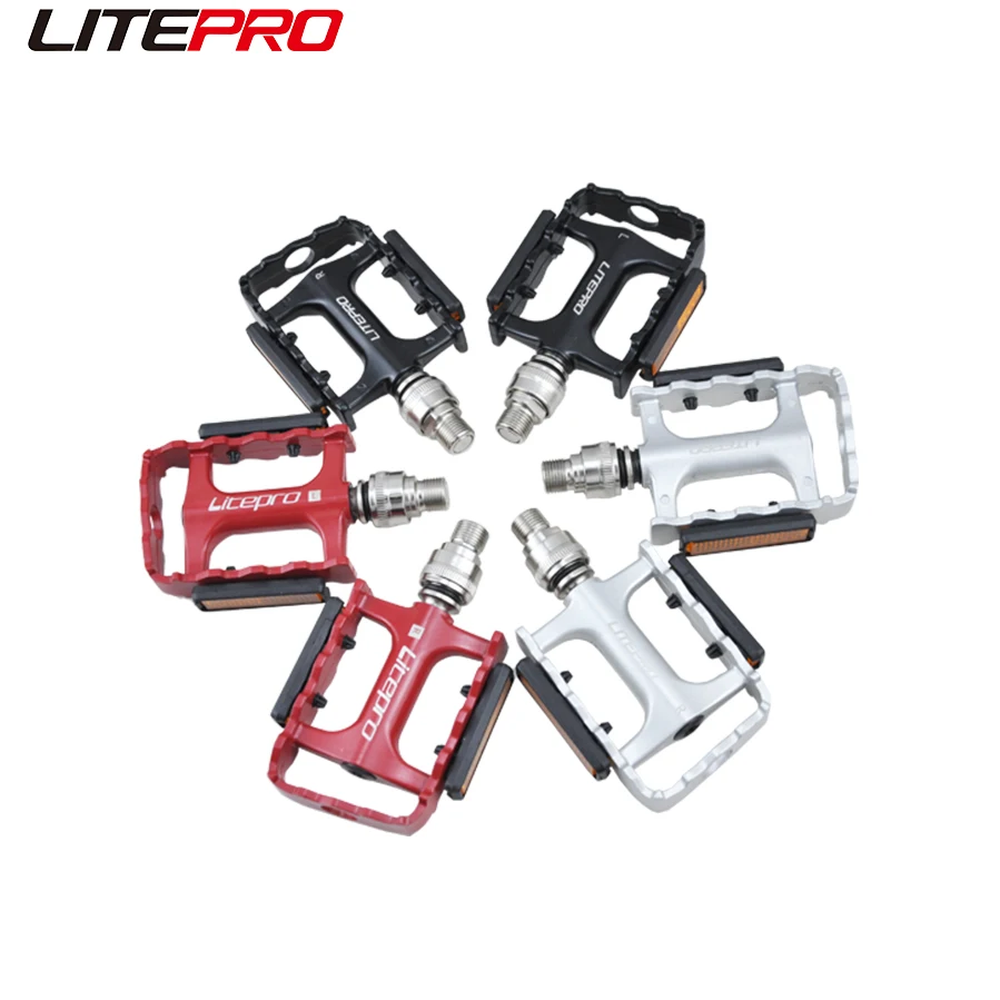 

Litepro MTB Road Bike Pedals 3 Sealed Bearing Steel Axle Aluminiun Alloy Quick Release Pedals 383g For Brompton Folding Bicycle