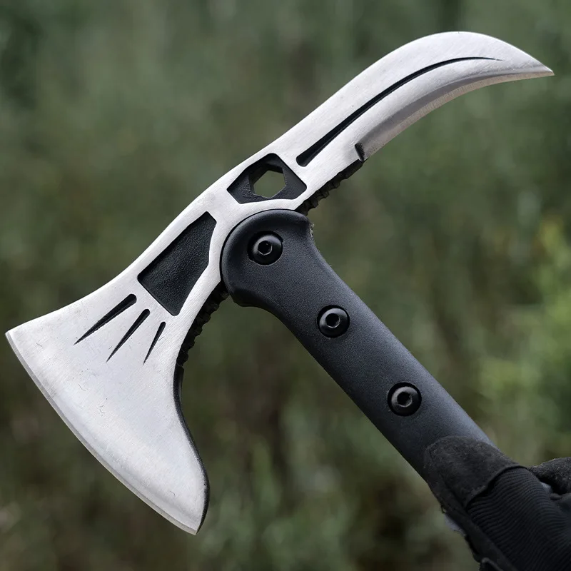 Outdoor self-defense fire axe, field mountaineer tactical axe, multifunctional logging eagle-billed axe