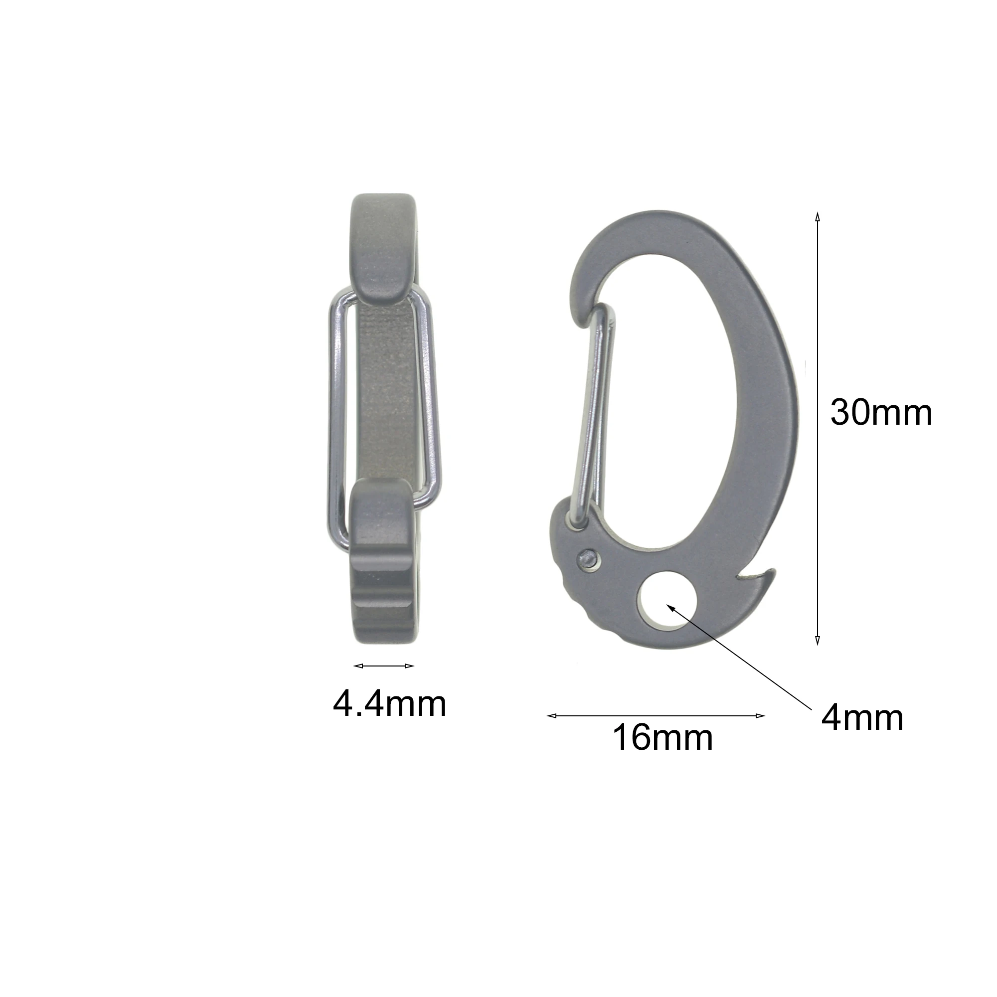 CNC TC4 Ti Solid titanium mini 1.2 inch quick release spring load snap Carabiner Key chain DIY EDC camping outdoor link