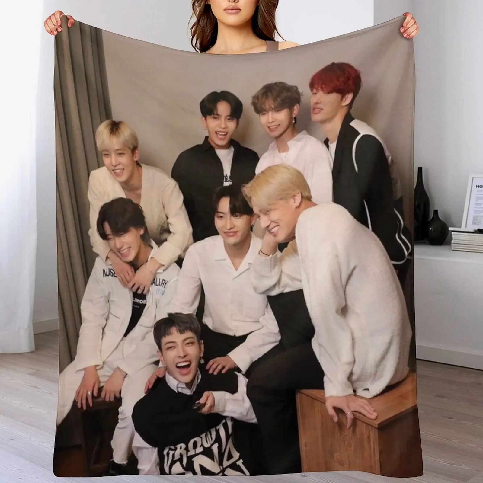 ateez anniversary Throw Blanket For Decorative Sofa Thin Beach Blankets