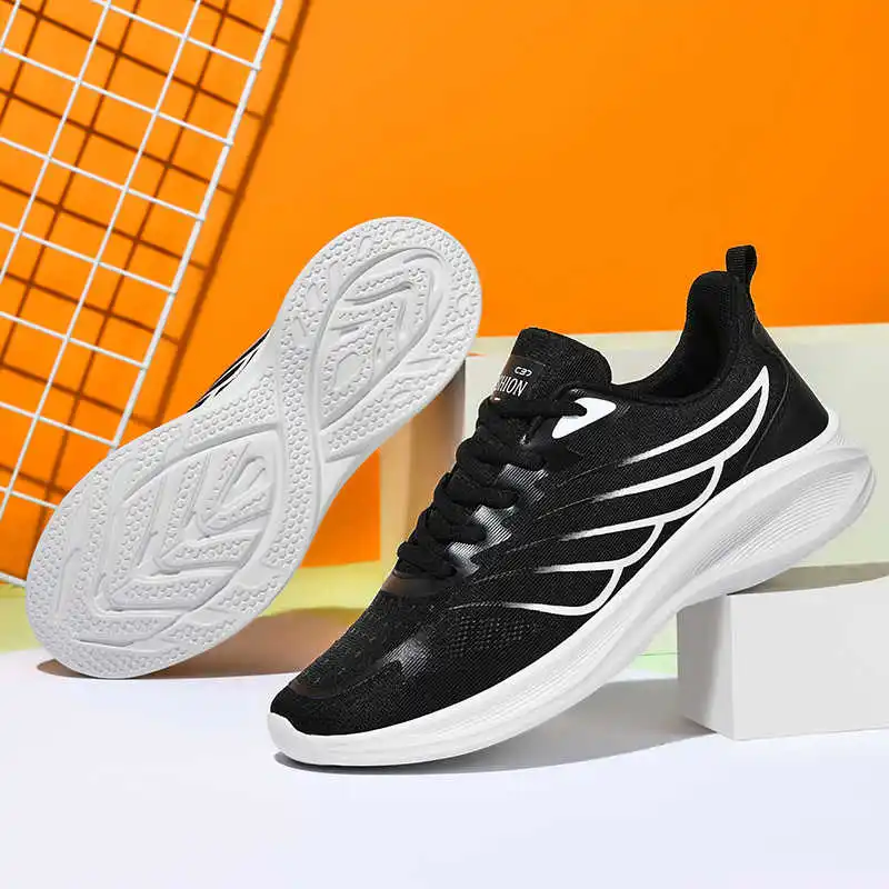 Round Foot Big Sole Shoes Men's Shoes Black Casual Men's Tennis Luxury Brand Man Sneakers Sports Low Offer Suppliers Upper