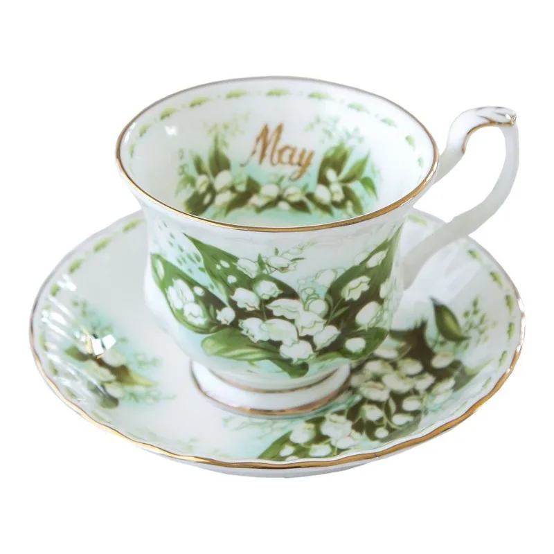 European style bone china coffee cup bone china afternoon tea set - luxury gift for home month flower afternoon tea teacup
