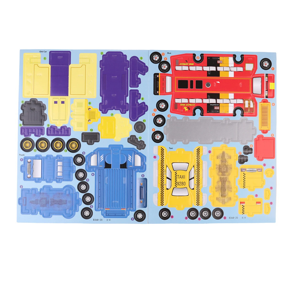 8 Pcs Paper Puzzle 3D Puzzles for Children Three-dimensional Car Model Kids Boy