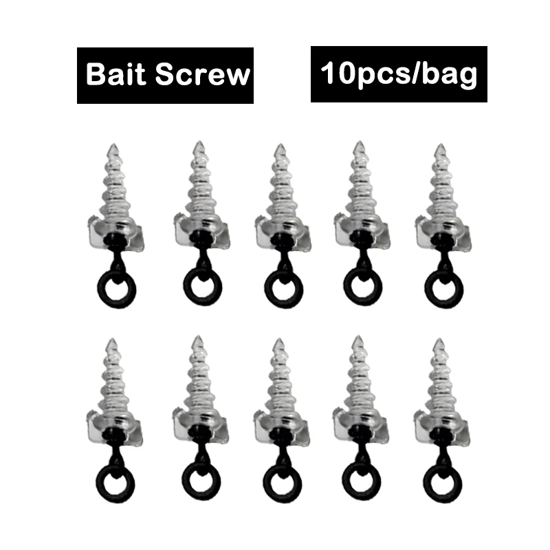 10/20 Stück Karpfenangelköder Pop-Up Boilies Doppelendige Schraube für Karpfenangeln Rollwirbel mit Ring für Karpfenangelzubehör