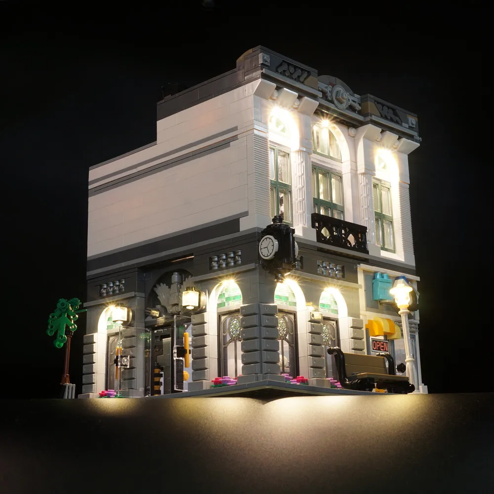 Kyglaring Led Lighting Set DIY Toys For 10251 And 15001 City Creator Brick Bank Model (Not Included Building Blocks)