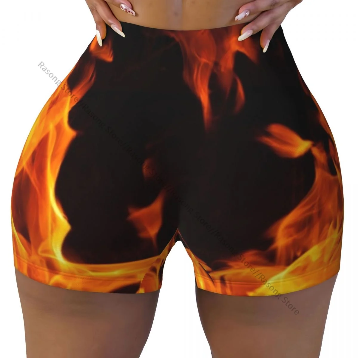 Push-Up Kurze Elastizität Scrunch Butt Tanne Hintergrund Laufshorts Sport Shorts Damen Kleidung Gym