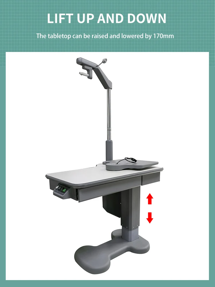 PK-80 Optometry Unit: Comprehensive Optometry Station with Electric Lift Table, Ideal for Vision Exams and Testing