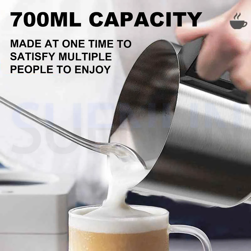 Household Stainless Steel Milk Frother Electric Automatic Coffee Milk Heating Milk Frothing Machine Máquina espumosa de leche