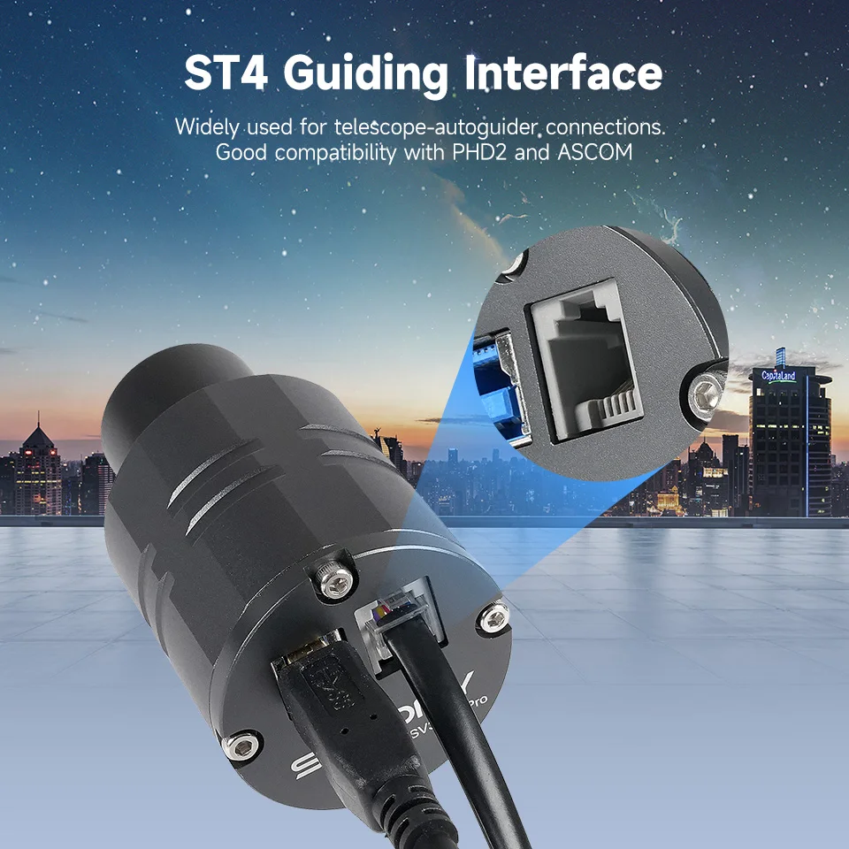 كاميرا تلسكوب Svbony SV305C Pro ونطاق توجيه صغير جدًا SV165 مقاس 1.25 بوصة كاميرا كوكبية تلسكوب العدسات التصوير الفلكي
