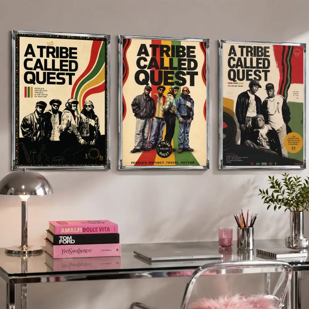 band A T-Tribe Called Quest Poster Self Adhesive Wall Decor Waterproof Removable for Bedroom Living Room bar Gift