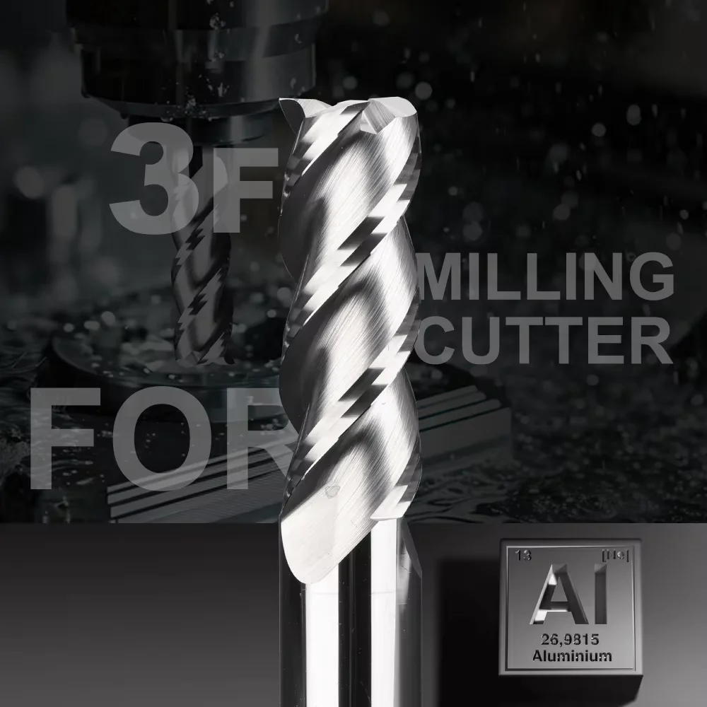 알루미늄 커터 1-12mm 초경 밀링 커터 HRC 50 3 플루트 나선형 엔드 밀 금속 밀링 도구 CNC 기계 라우터 비트