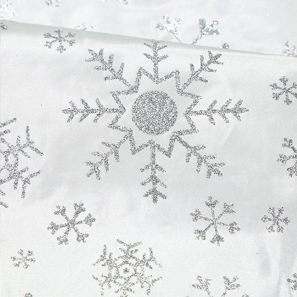 

Xmas Tree Skirt Apron Silver Hot Stamping Snowflake Base Carpet for Home Party Decorative Mat Tree Skirt Apron