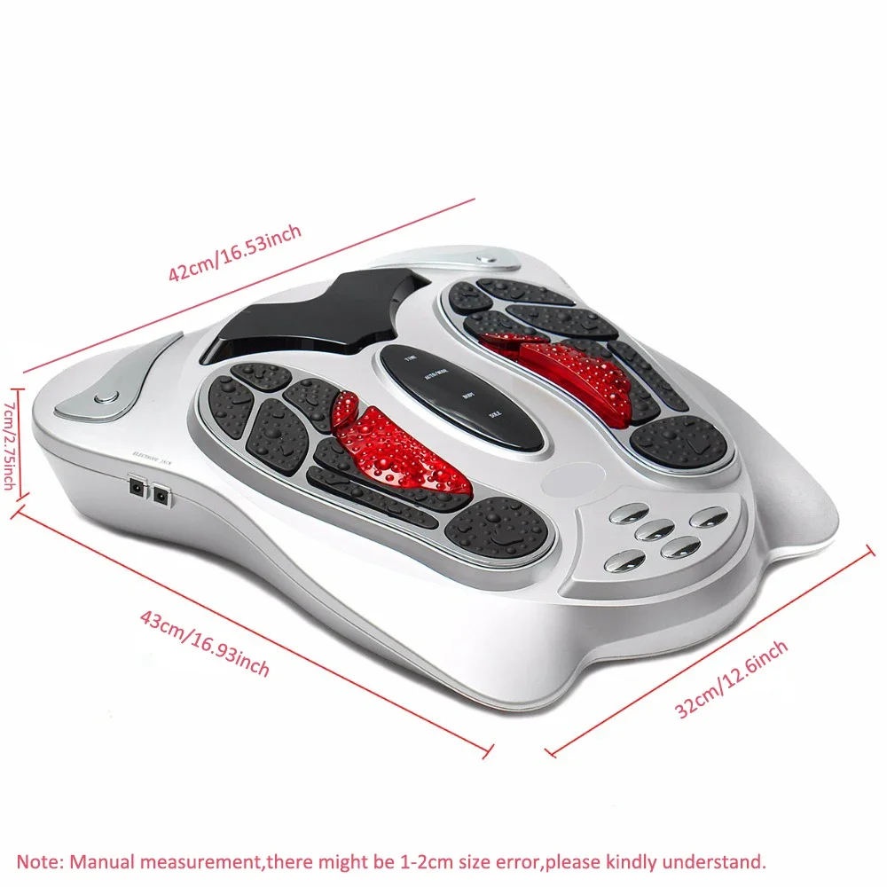 Far Infrared Electric Foot Massager Pressure Points Foot Massage Machine Reflexology Feet Care Body Slimming Belt 8 EMS Pads