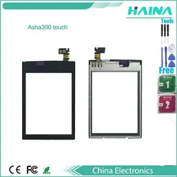 Asha 300 N300 touch screen digitizer sensor touchscreen For Nokia Asha300 n300 mobile phone touch panel front glass Replacement