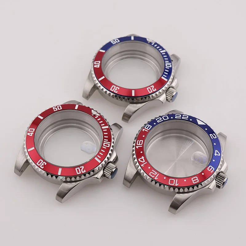 Caixa de Relógio de Mergulho em Aço Inoxidável 40MM com Cristal de Safira para Seiko Mod Submariner NH35 34 36 Peças de Reposição para Movimento Automático