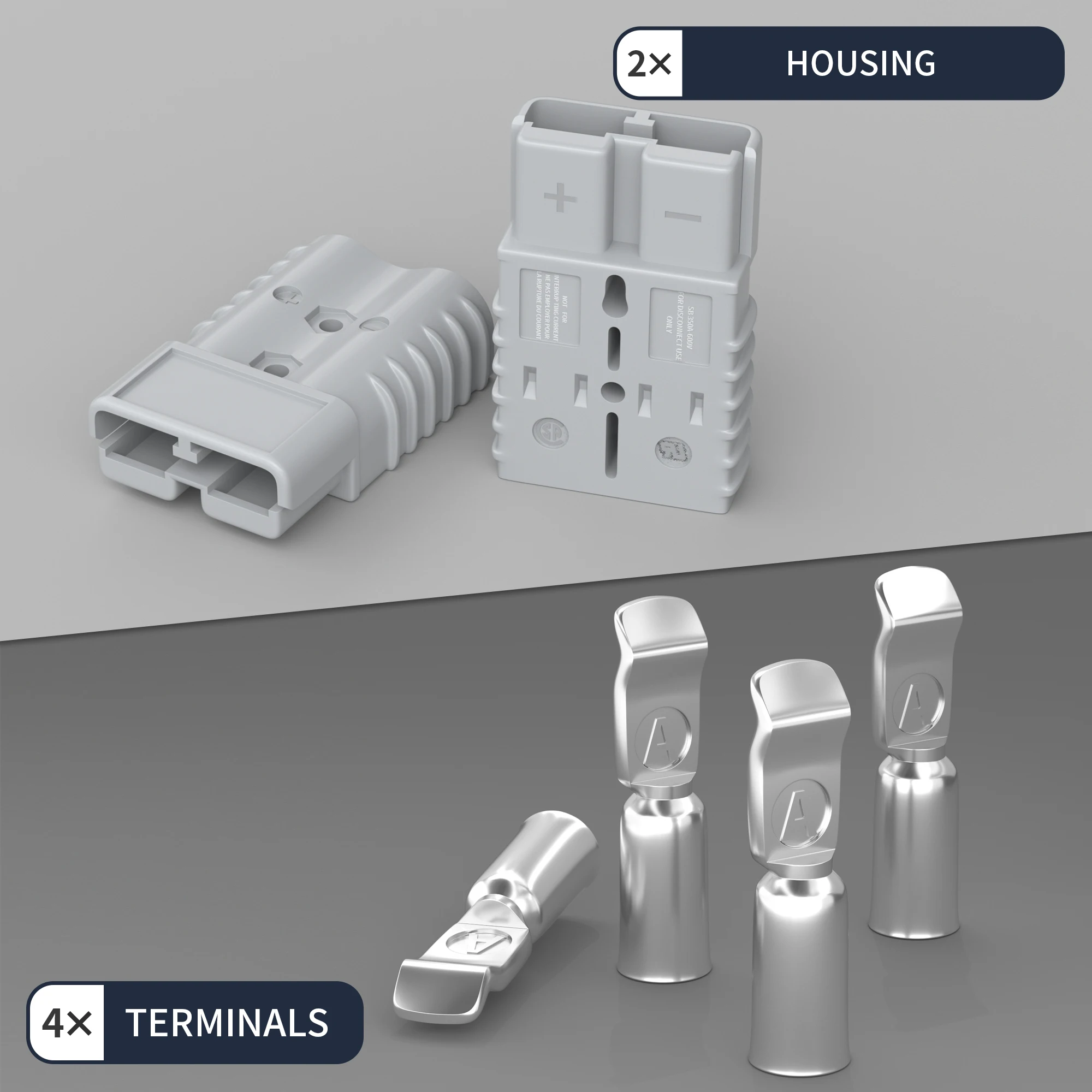 موصل الطاقة AP-350 600 فولت تيار عالي موصل بطارية الطاقة الثقيلة 350A التوصيل للسيارات 2 قطعة مع 2 دبوس النحاس