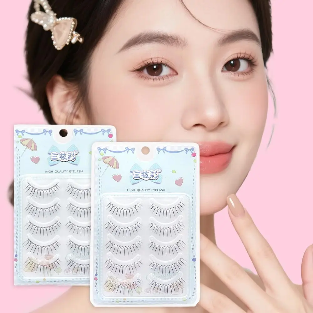 U-shaped False Eyelashes Thin Stem Nature Curling Up Korean Idol Tool Makeup Full False Eyelashes Extension INS Strip Lash J8P7