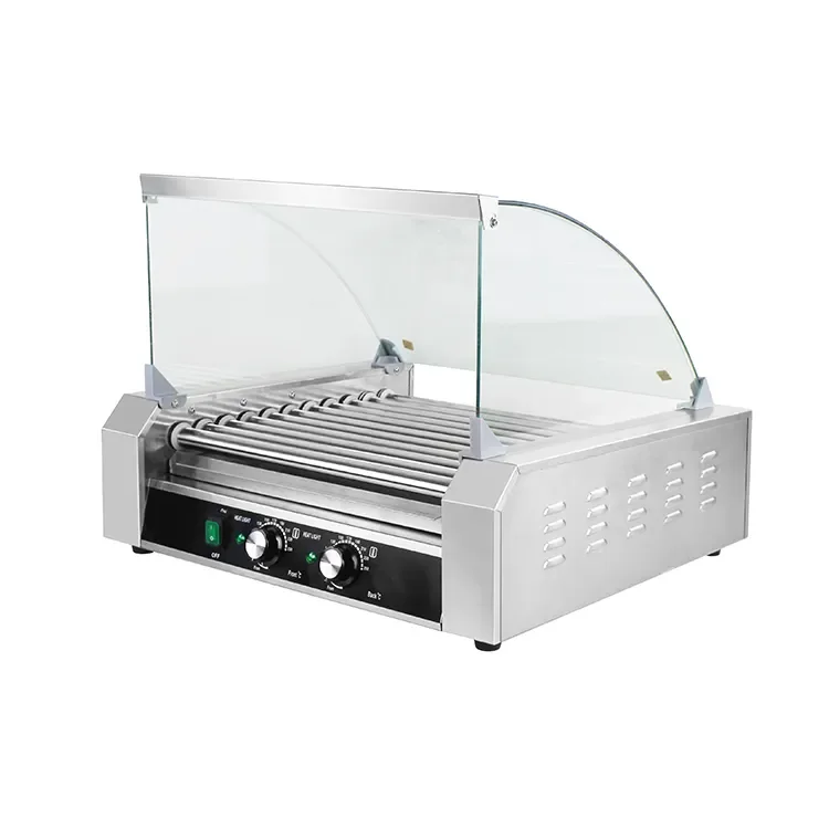 Hot Dog 11 Roller 27 Dogs Grill Hot Dog Maker Machine Sausage Roller Cooking Commercial Machine