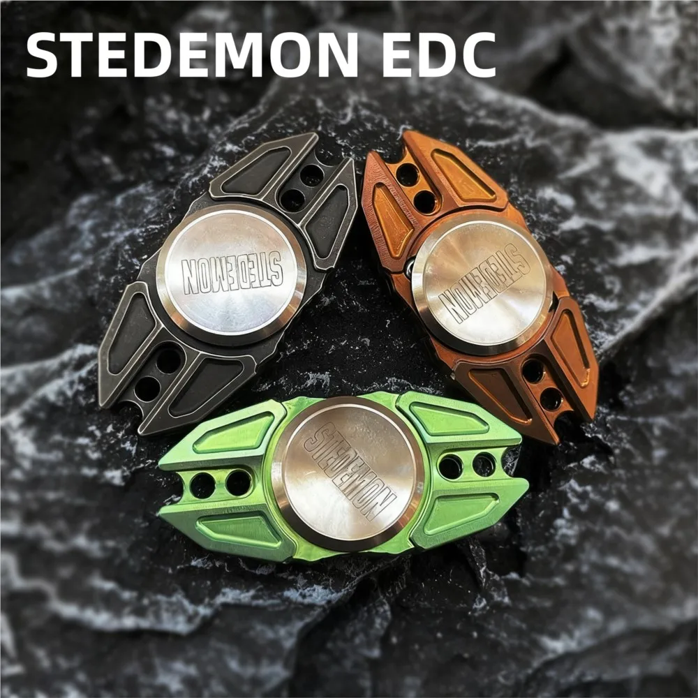 STEDEMON EDC Two-Bladed Fidget Spinner Handling Feel Fidget Toys Metal Titanium Fidget Spinner Stress Relief Toy