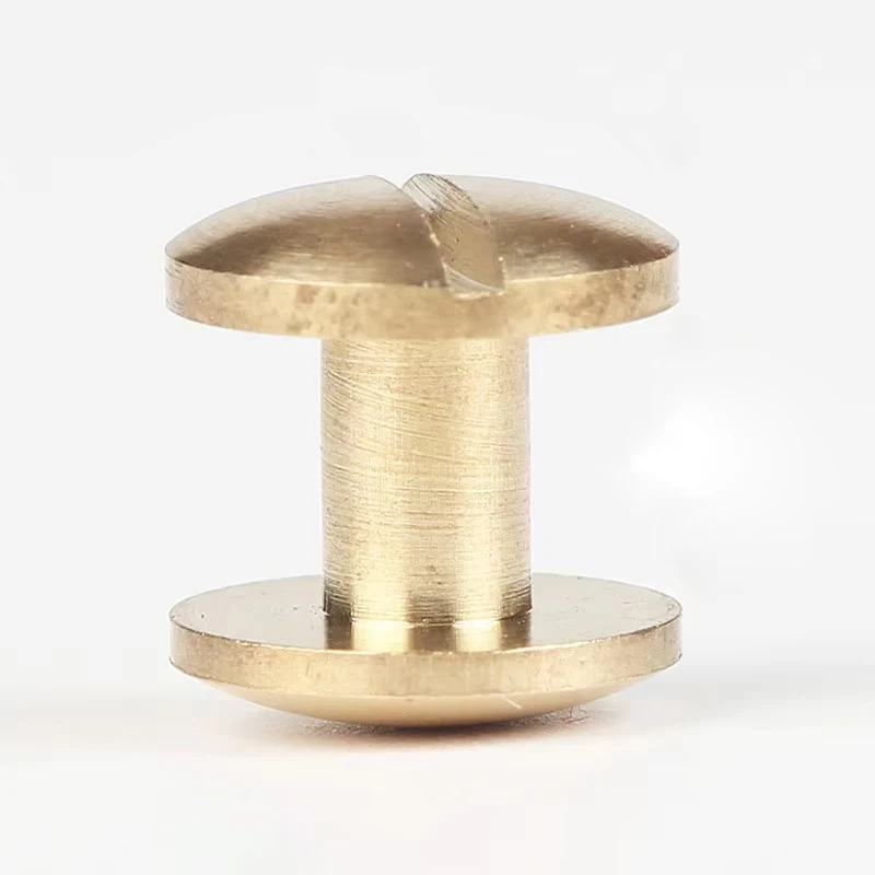 WUTA Brass Arc Belt Screw Stud Double Curved Head Chicago Nail Rivet For Leather Craft  DIY Belt/strap Accessories-Multi-size