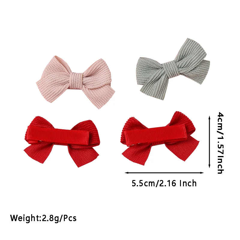 4/6/10Pcs Baby Bows Hair Clip For Kids Girls Hairpin Solid Color Hairpins Barrettes Handmade Headwear Hair Accessories Wholesale