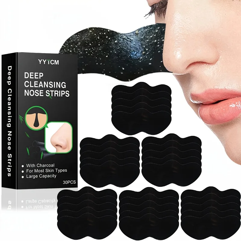 Parche nasal para espinillas de carbón de bambú con fuerte adsorción, limpieza suave y sin daños en la piel. 30 comprimidos/caja -1 caja
