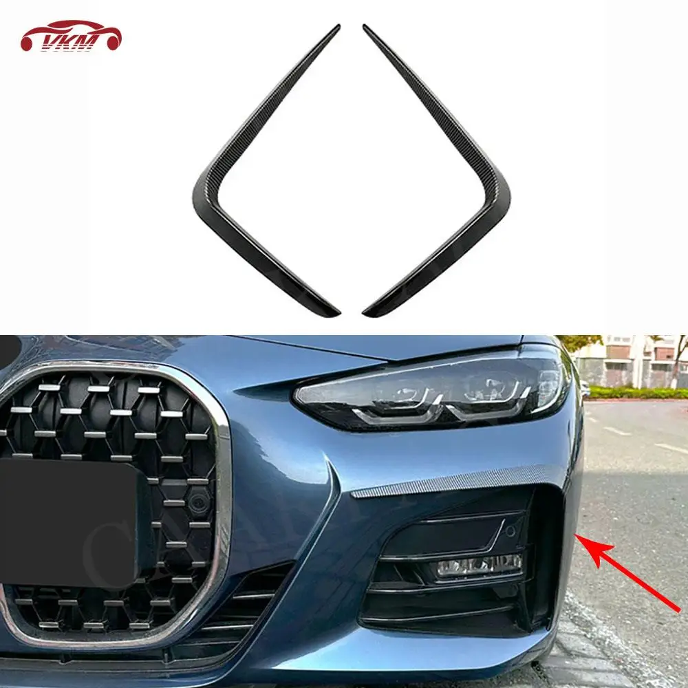 

For BMW 4 Series G22 G23 G26 M Sport 2021 + Front Bumper Air Vent Trim Spoiler Canards Splitters Bumper Decoration Moulding Trim