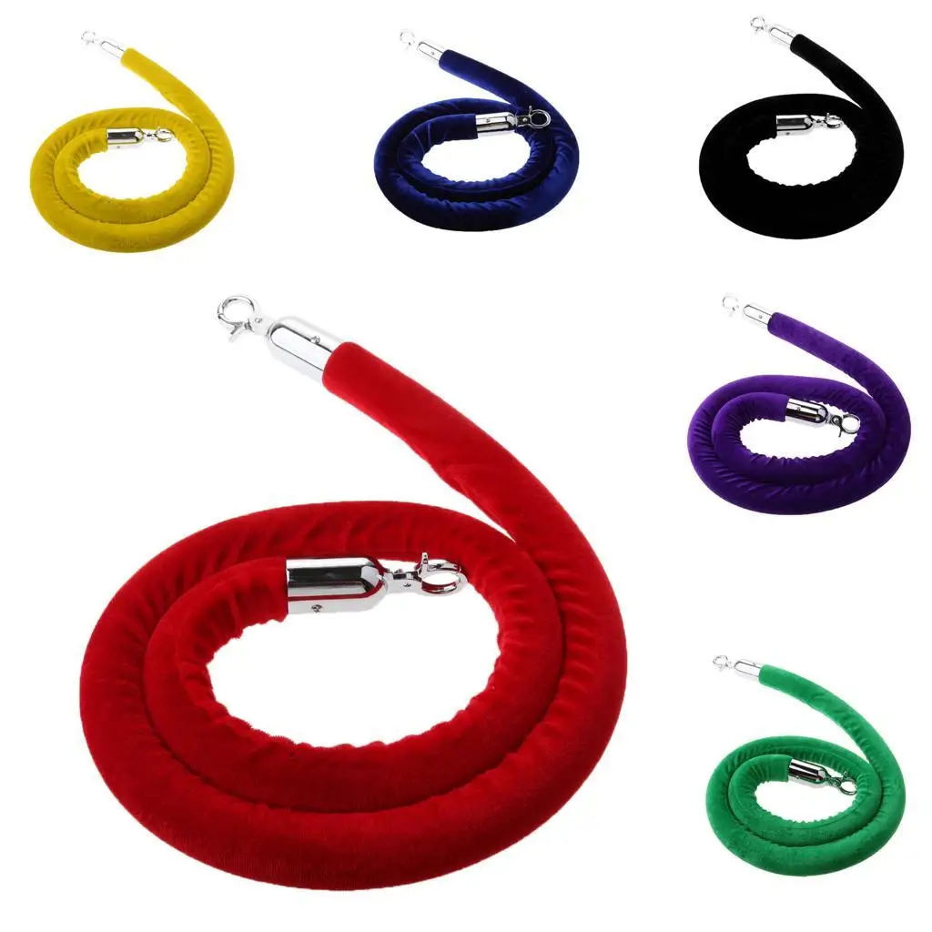 Crowd Control Queue Line Barrier Rope 1.5M Velvet Barrier Rope Warning Line lanyard Welcome Flannel Rope for Hotel Exhibition