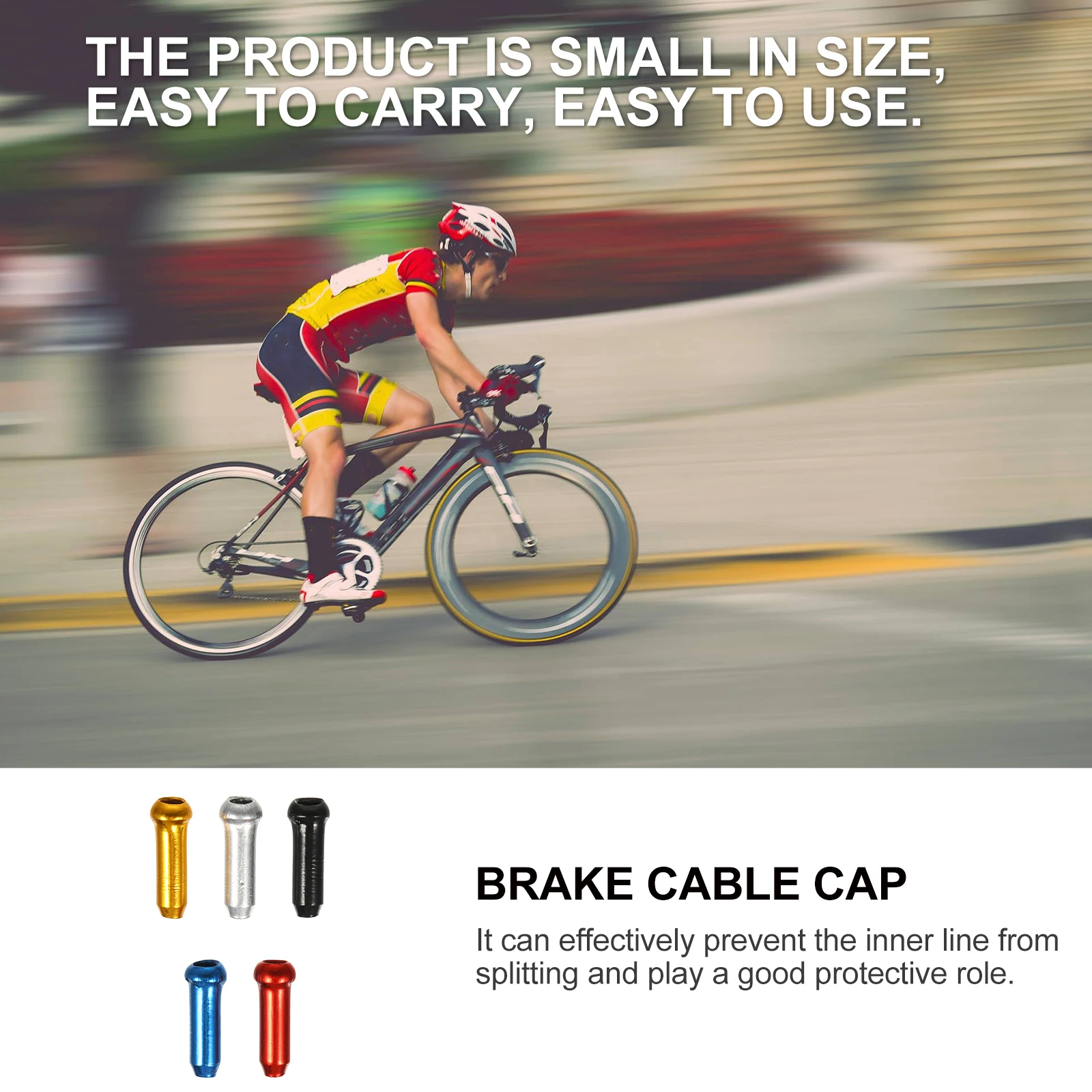 

50Pcs Brake Cable Tail Caps Aluminum Alloy Bike Inner Wire End Protectors Brake Wire Accessory for Safe Riding