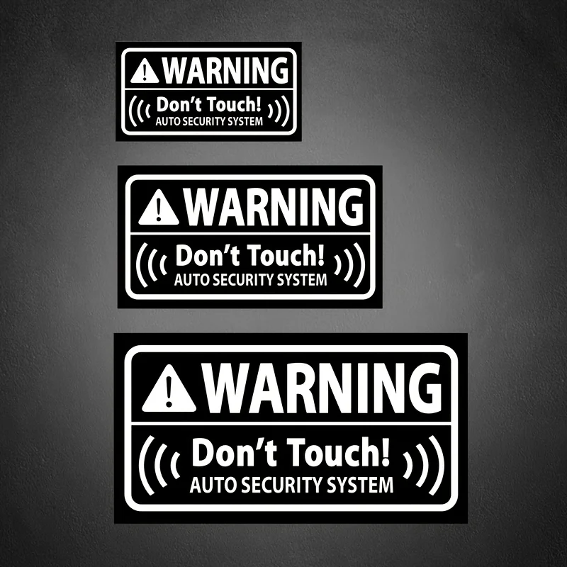 3Pcs/Set Warning Do Not Touch Vinyl Stickers, Waterproof Anti-Theft Decals, Practical Decor for Car Window and Bumper