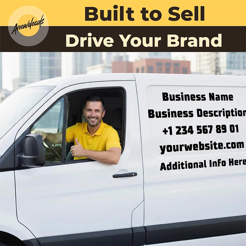 Custom Business Logo Sticker  No Background - Personalized Vinyl Decals for Cars or Trucks with Text, Contact Info, or Website
