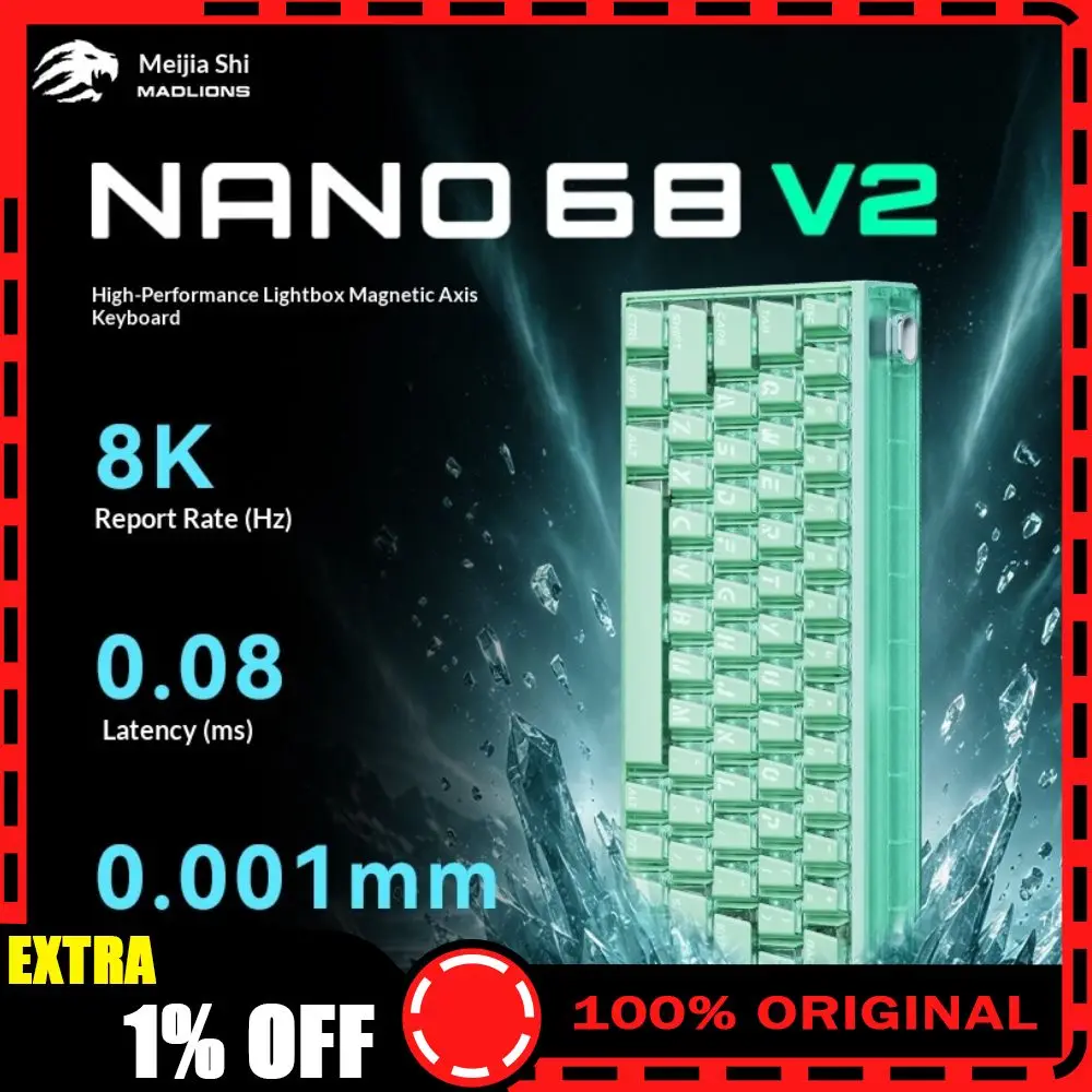 Madlion NANO68 V2 Magnetic Keyboard Mechanical Customized Keyboard Wired 8k Return Rt0.001 Madlion Nano68v2 Pc Acccessories Gift