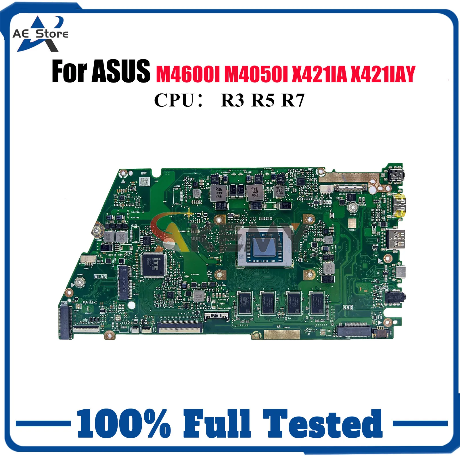 

X421IA Материнская плата для ноутбука ASUS VivoBook M4600I X421IAY X421IA R421I X421I M4050I Материнская плата с процессором R3 R5 R7 100% тест ОК