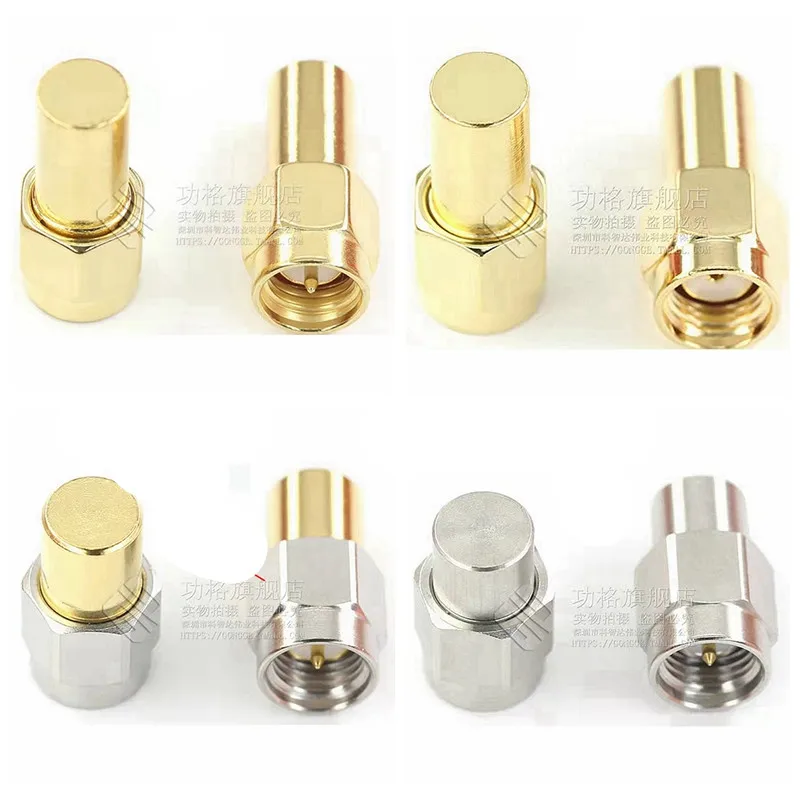 1PCS Load 1W 6/10/18GHz 50 Ohm SMA/RPSMA Male Connectors Brass/Stainless steel RF Termination Dummy Cap Accessories High Quality