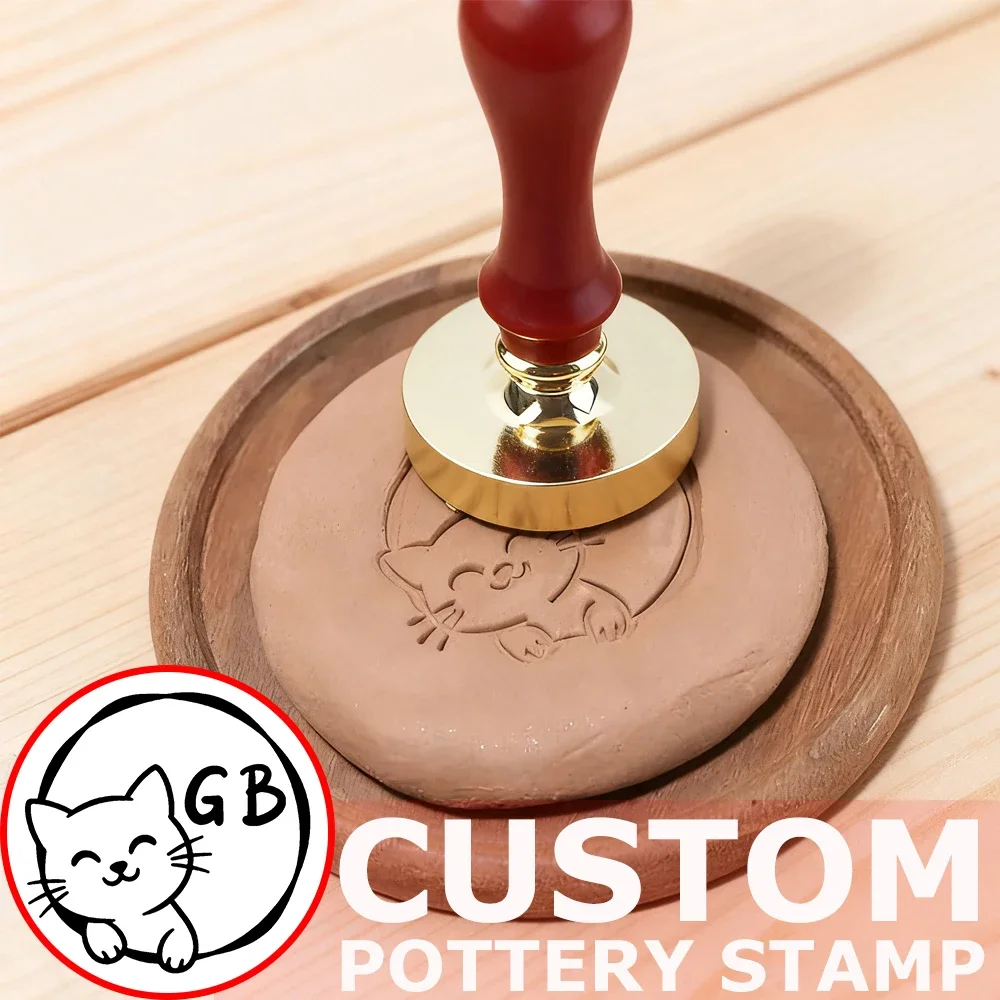 

Pottery Stamp for Clay Handmade Custom Ceramic Stamps with Your Logo Personalized for Diy Crafts Polymer Clay Tools Makers