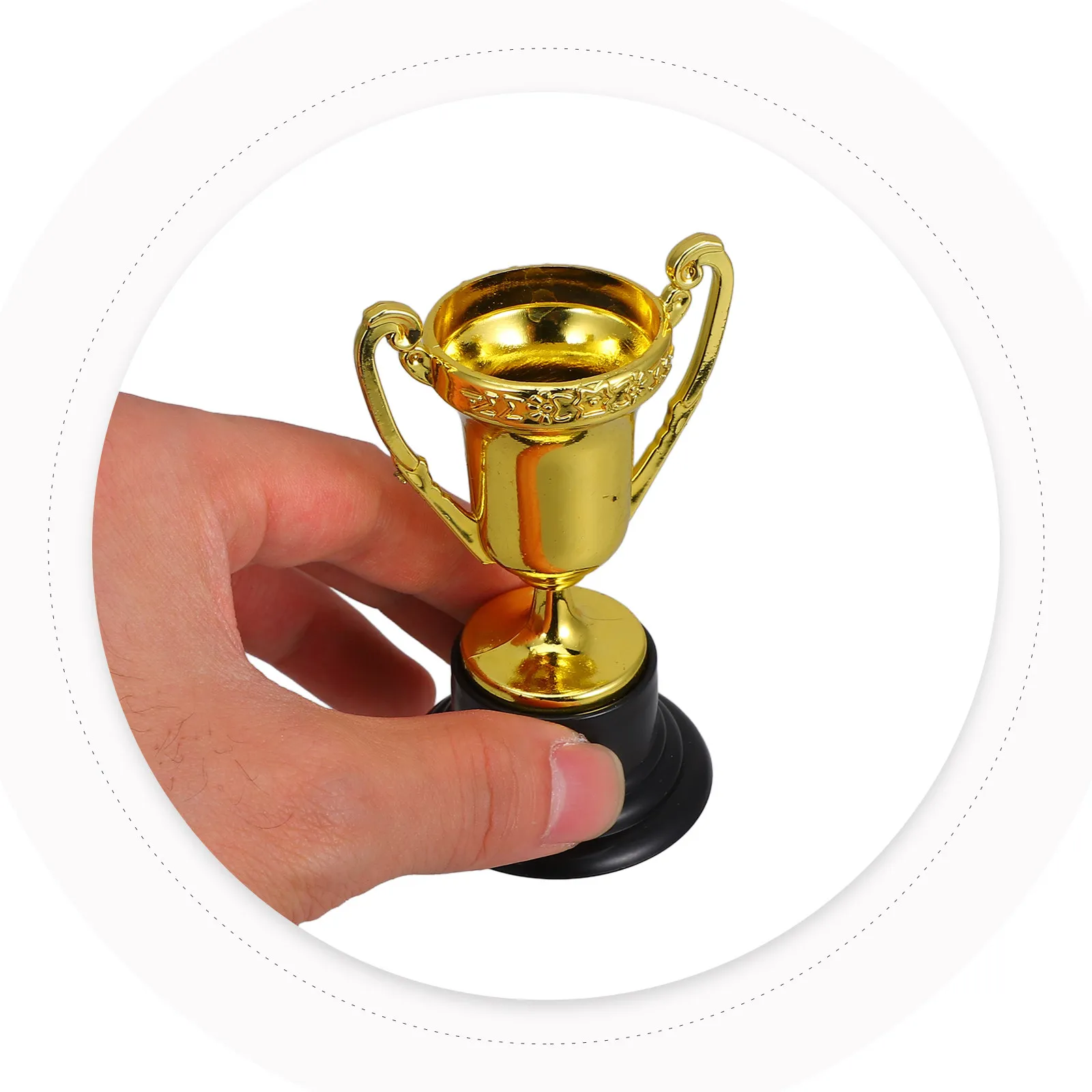 25Pcs Shiny Plastic Trophy Set Kids Reward Trophy for School Sports Day Classroom Games Winner Prize Educational Game