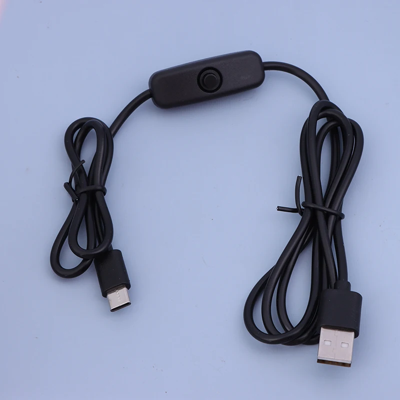 1.2M USB To Type C Switch Cable DC 5V 2A Power Supply Extension Power Wire USB To Type C Button Switch Line